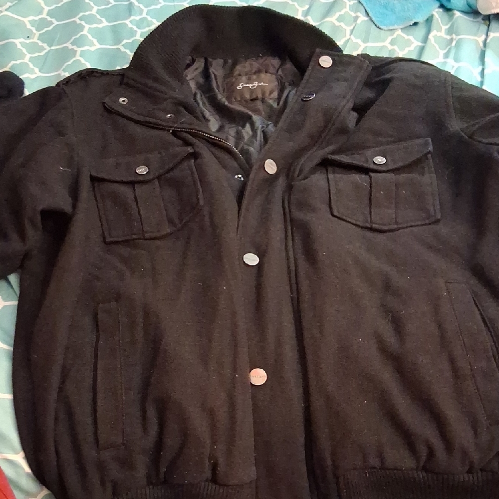 Sean John Black Military Field Jacket